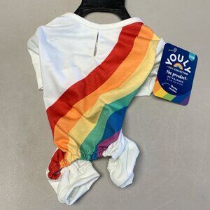 Youly Pet Dog Pajamas Pride Collection XXS‎ Rainbow Print 9-11" The Proudest